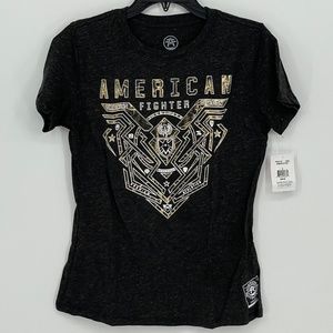 AMERICAN FIGHTER Brimley Gold and Black Short Sleeve T-Shirt